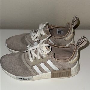 Adidas NMD R1 Sneakers in Beige and White